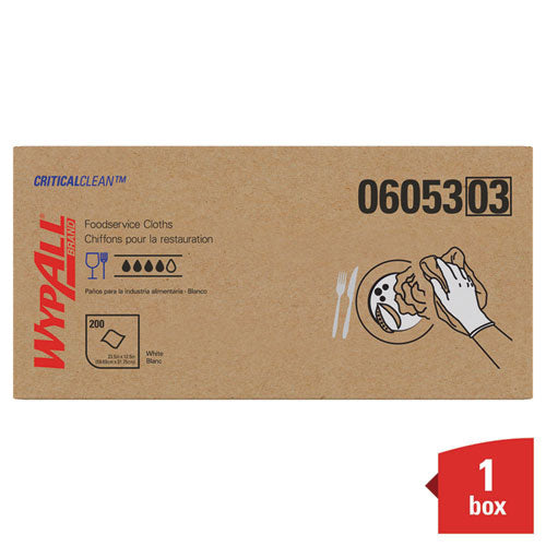 Image of WypAll® X50 Foodservice Towels, 1/4 Fold, 23.5 x 12.5, White, 200/Carton