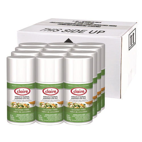 Image of Claire® Metered Air Freshener, Cucumber Melon Scent, 7 oz Aerosol Spray, 12/Carton