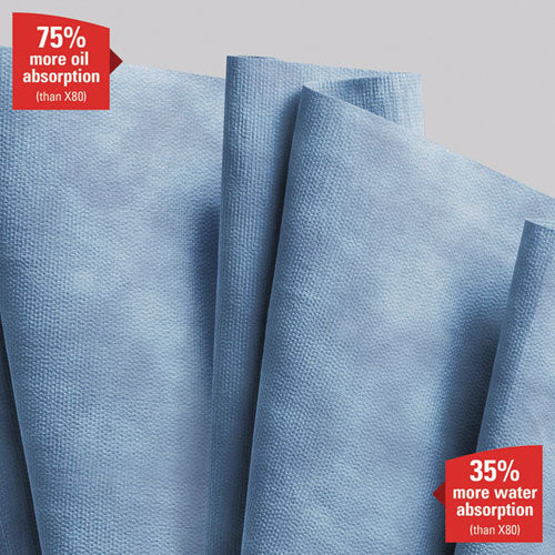 Image of WypAll® X90 Cloths, Jumbo Roll, 2-Ply, 11.1 x 13.4, Denim Blue, 450/Roll