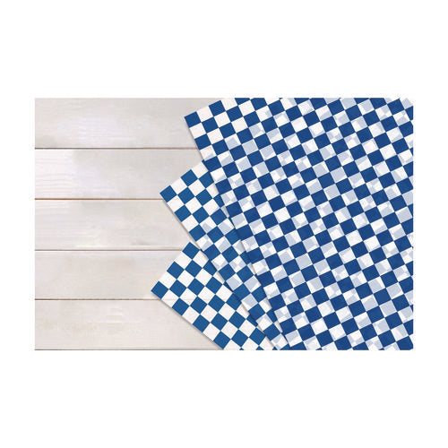 Image of Paterson Grease-Resistant Food Wrap, 12 x 12, Blue Check, 5,000/Carton