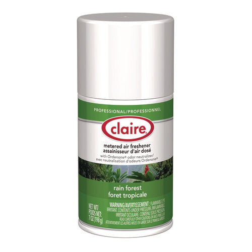 Image of Claire® Metered Air Freshener, Rain Forest, 11 oz Aerosol Spray, 12/Carton