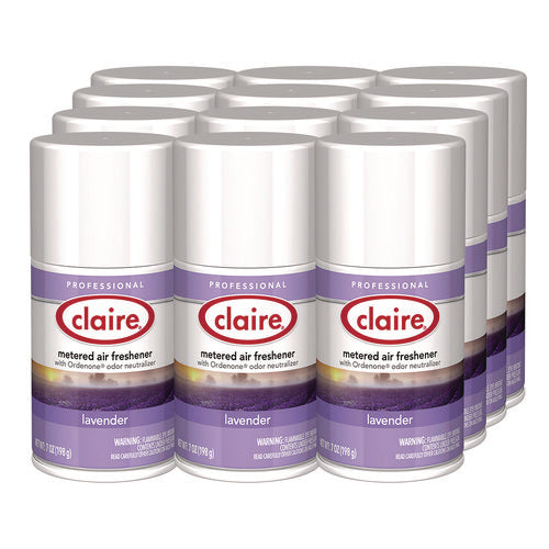Image of Claire® Metered Air Freshener, Lavender, 11 oz Aerosol Spray, 12/Carton