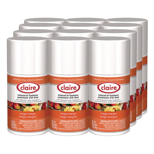 Image of Claire® Metered Air Freshener, Mango, 11 oz Aerosol Spray, 12/Carton