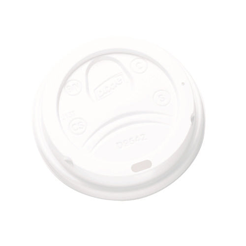 Image of Dixie® Dome Drink-Thru Lids, Fits 10 oz to 20 oz Dixie Hot Cups, Plastic, White, 100/Pack