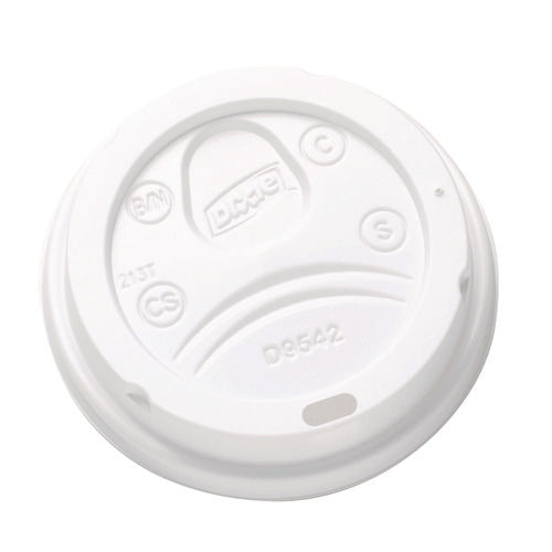 Image of Dixie® Dome Drink-Thru Lids, Fits 10 oz to 16 oz Hot Cups, Plastic, White, 1,000/Carton