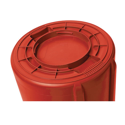 Image of Rubbermaid® Commercial Vented Round Brute Container, 44 gal, Plastic, Red