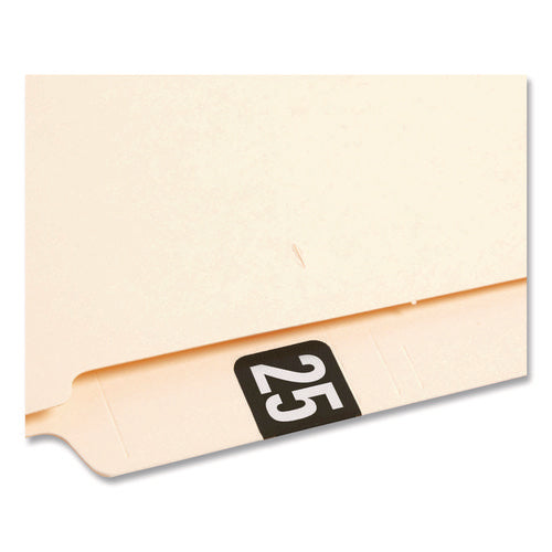 Image of Smead Yearly End Tab File Folder Labels, 25, 0.75 x 1.5, Black, 500/Roll