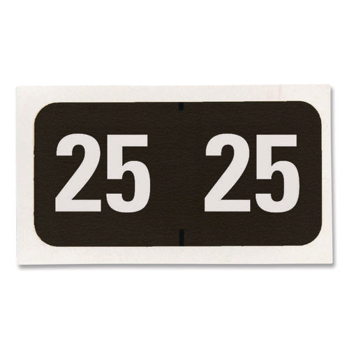 Image of Smead Yearly End Tab File Folder Labels, 25, 0.75 x 1.5, Black, 500/Roll