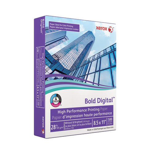 Image of xerox Bold Digital Printing Paper, 100 Bright, 28 lb Bond Weight, 8.5 x 11, White, 500/Ream