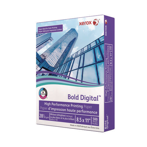 Image of xerox Bold Digital Printing Paper, 100 Bright, 28 lb Bond Weight, 8.5 x 11, White, 500/Ream