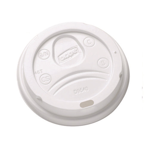 Image of Dixie® Sip-Through Dome Hot Drink Lids, Fits 10 oz Dixie Hot Cups, Plastic, White, 100/Pack, 10 Packs/Carton