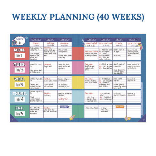 Image of Carson-Dellosa Education Teacher Planners, Weekly/Monthly, Two-Page Spread, 11 x 8.5, Multicolor Cover, We Stick Together Theme