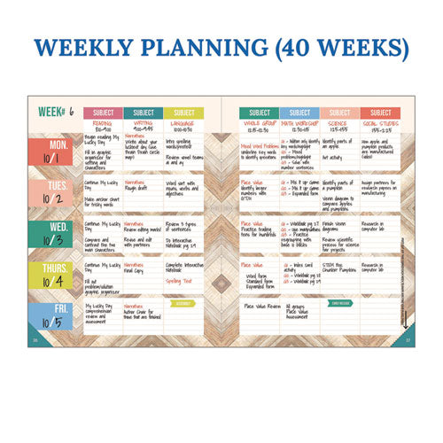Image of Carson-Dellosa Education Teacher Planners, Weekly/Monthly, Two-Page Spread, 11 x 8.5, Multicolor Cover, True to You Theme