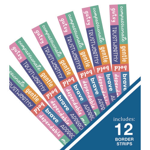 Image of Carson-Dellosa Education Straight Borders, 12-Piece Set, Motivational: Positive Words, 3" x 3 ft, Multicolor