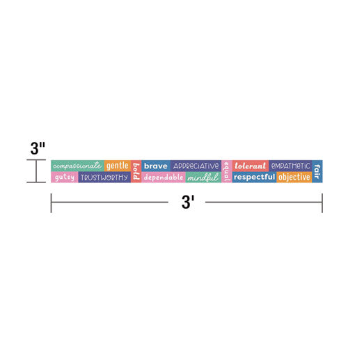 Image of Carson-Dellosa Education Straight Borders, 12-Piece Set, Motivational: Positive Words, 3" x 3 ft, Multicolor