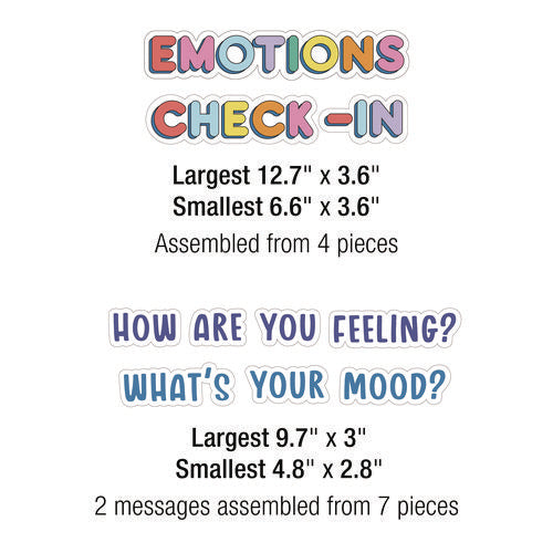 Image of Carson-Dellosa Education Curriculum Bulletin Board Sets, 46-Piece Set , We Stick Together: Emotions Check-In, 7.9" x 15", Multicolor