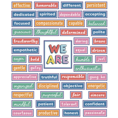 Image of Carson-Dellosa Education Motivational Bulletin Board Sets, 52-Piece Set, We Stick Together: Motivational, 7.9" x 15", Multicolor