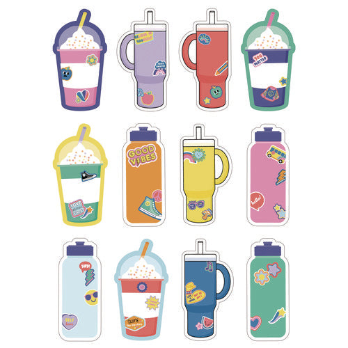 Image of Carson-Dellosa Education Assorted Colorful Cut-Outs, 36-Piece Set, We Stick Together: Cups + Water Bottles, 5.8" x 8", Multicolor