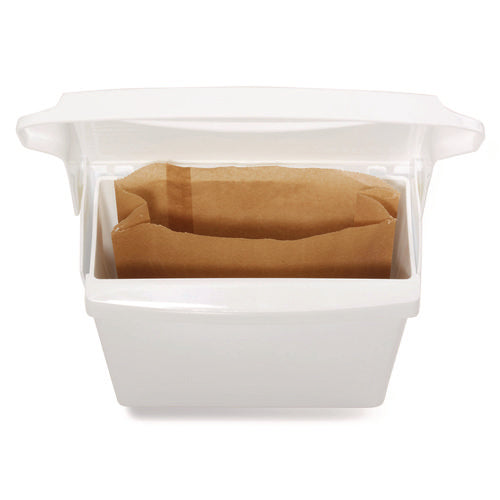 Image of Rubbermaid® Commercial Sanitary Napkin Receptacle with Rigid Liner, Plastic, White