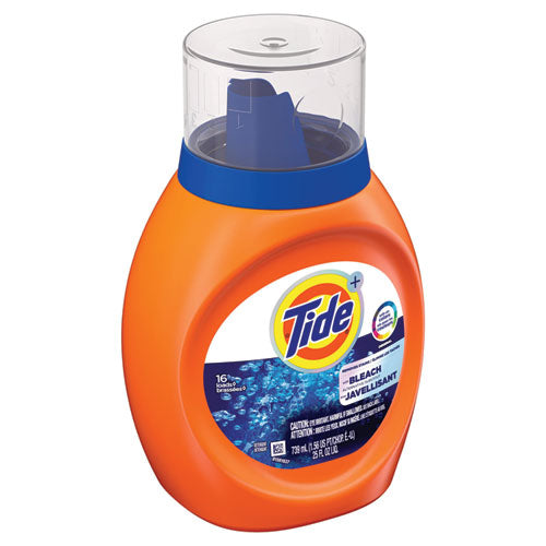 Image of Tide® Plus Bleach Alternative Liquid Laundry Detergent, HE Compatible, 16 Loads, Original Scent, 25 oz Bottle, 6/Carton