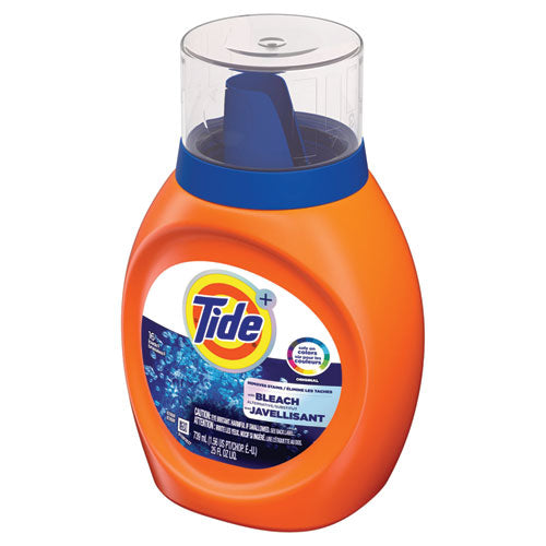 Image of Tide® Plus Bleach Alternative Liquid Laundry Detergent, HE Compatible, 16 Loads, Original Scent, 25 oz Bottle, 6/Carton