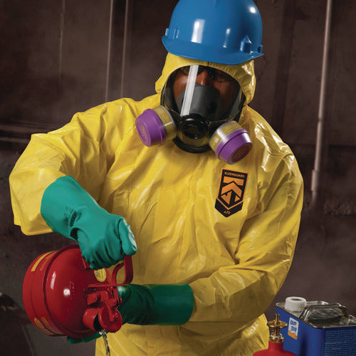 Image of KleenGuard A70 Chemical Spray Protection Coveralls, Elastic Wrists, Ankles, Hood, 3X-Large, Yellow, 12/Carton