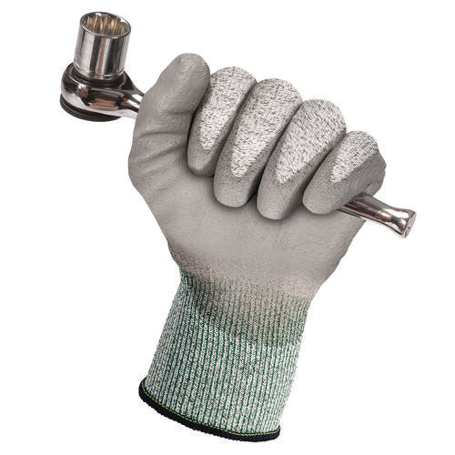 Image of KleenGuard G60 Level 3 Economy Cut Resistant Gloves, Large, Gray/Salt and Pepper, 12 Pairs/Carton