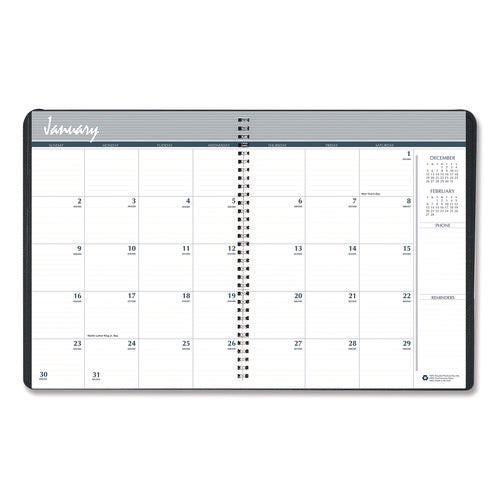 Image of House of Doolittle 14-Month Recycled Ruled Monthly Planner, 8.75 x 6.78, Black Cover, 14-Month: Dec 2024 to Jan 2026