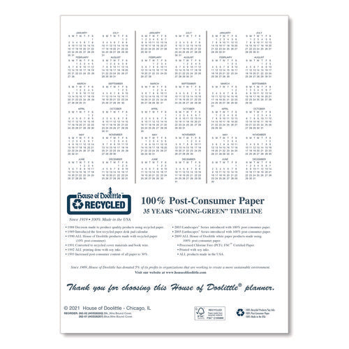 Image of House of Doolittle 14-Month Recycled Ruled Monthly Planner, 8.75 x 6.78, Black Cover, 14-Month: Dec 2024 to Jan 2026
