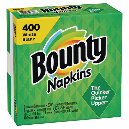 Image of Bounty® Quilted Napkins, 2-Ply, 12.1 x 12, White, 400/Pack, 4 Packs/Carton