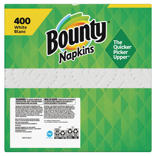 Image of Bounty® Quilted Napkins, 2-Ply, 12.1 x 12, White, 400/Pack, 4 Packs/Carton