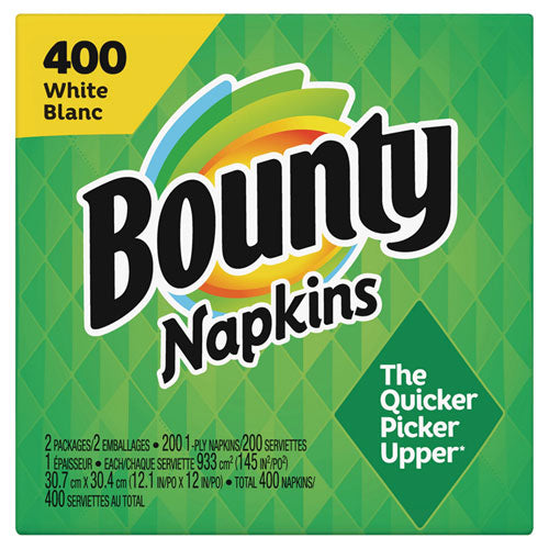 Image of Bounty® Quilted Napkins, 2-Ply, 12.1 x 12, White, 400/Pack, 4 Packs/Carton