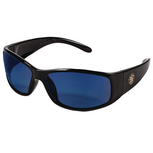 Image of Smith & Wesson® Elite Safety Glasses 3016314, Black Frame, Blue Mirror Polycarbonate Lens, 12/Carton