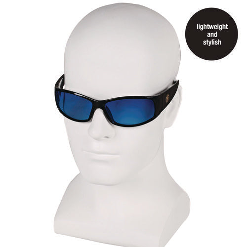 Image of Smith & Wesson® Elite Safety Glasses 3016314, Black Frame, Blue Mirror Polycarbonate Lens, 12/Carton