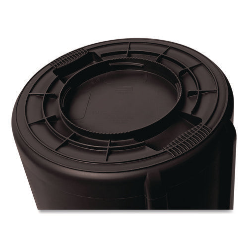Image of Rubbermaid® Commercial Vented Round Brute Container, 44 gal, Plastic, Black