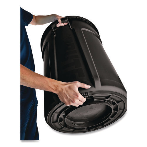 Image of Rubbermaid® Commercial Vented Round Brute Container, 44 gal, Plastic, Black