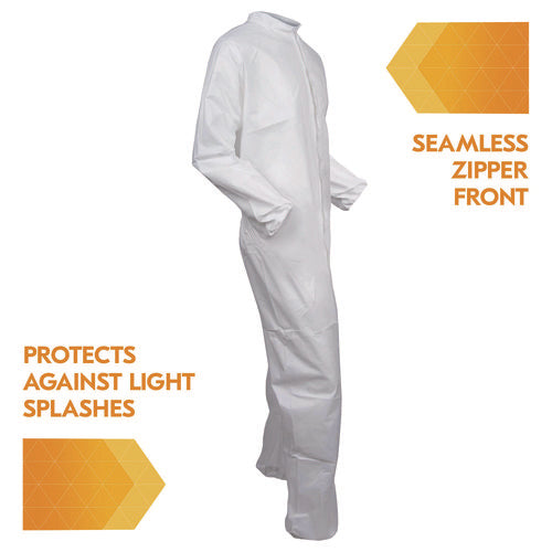 Image of KleenGuard A30 Breathable Splash and Particle Protection Coveralls, 3X-Large, White, 21/Carton