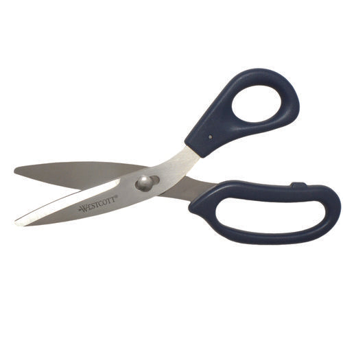 Image of Westcott® Power Pivot Shears, 8" Long, 3.5" Cut Length, Straight Blue Handle