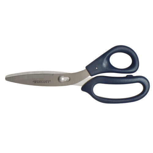 Image of Westcott® Power Pivot Shears, 8" Long, 3.5" Cut Length, Straight Blue Handle