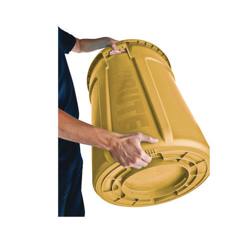 Image of Rubbermaid® Commercial Vented Round Brute Container, 20 gal, Plastic, Yellow