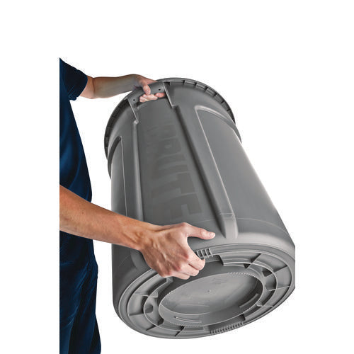 Image of Rubbermaid® Commercial Vented Round Brute Container, 32 gal, Plastic, Gray