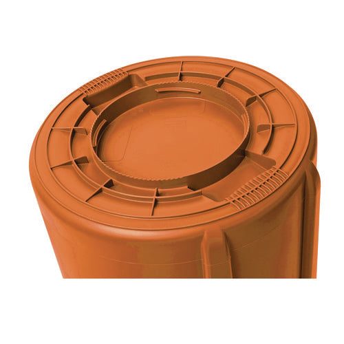Image of Rubbermaid® Commercial Brute Round Container, 32 gal, Resin, Orange