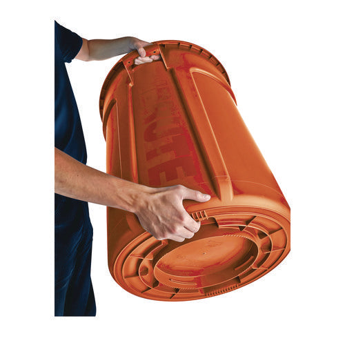 Image of Rubbermaid® Commercial Brute Round Container, 44 gal, Plastic, Orange