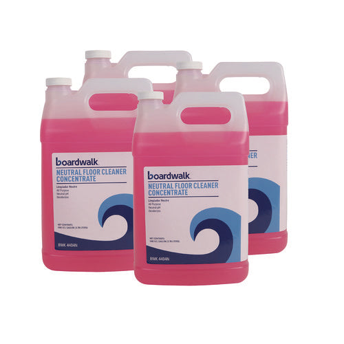 Image of Boardwalk® Neutral Floor Cleaner Concentrate, Lemon Scent, 1 Gal Bottle, 4/carton