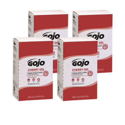 Image of GOJO® Cherry Gel Pumice Hand Cleaner Refill, Cherry Scent, 2,000 mL, 4/Carton
