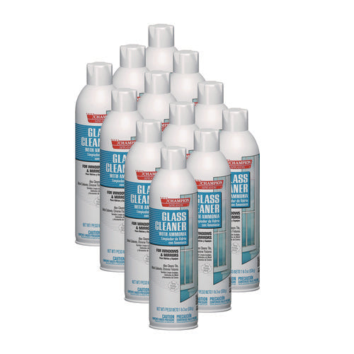 Image of Chase Products Champion Sprayon Glass Cleaner With Ammonia, 19 Oz Aerosol Spray, 12/carton