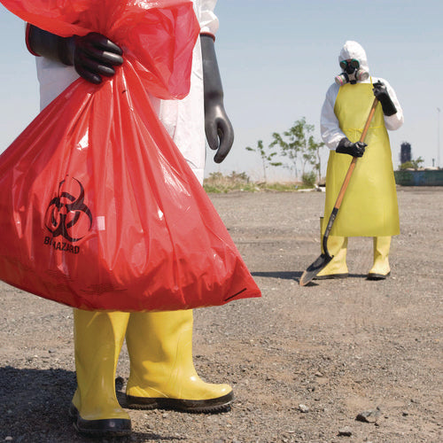 Image of KleenGuard A70 Chemical Spray Protection Aprons, Polyethylene-Coated Fabric, One Size Fits Most, Yellow, 100/Carton
