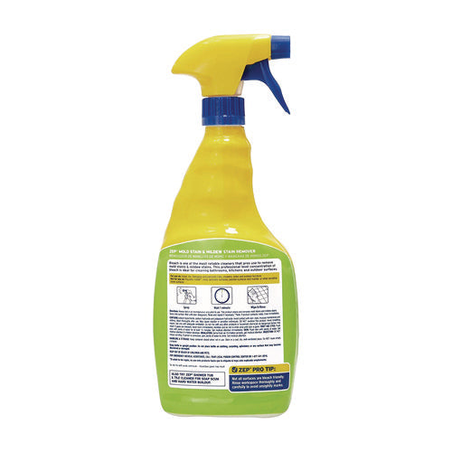 Image of Zep Commercial® Mold Stain And Mildew Stain Remover, 32 Oz Spray Bottle, 12/carton