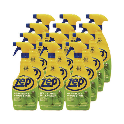 Image of Zep Commercial® Mold Stain And Mildew Stain Remover, 32 Oz Spray Bottle, 12/carton