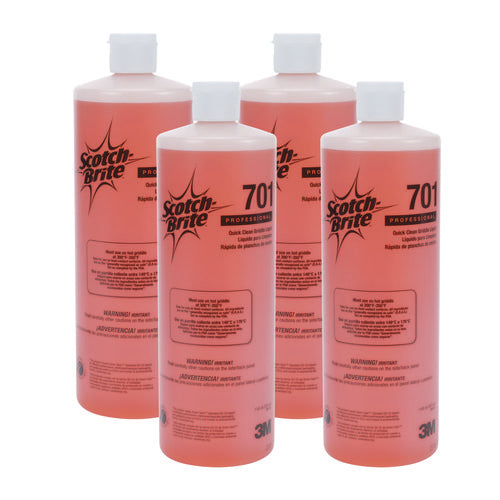 Image of Scotch-Brite PROFESSIONAL Quick Clean Griddle Liquid, 1 Qt Bottle, 4/carton